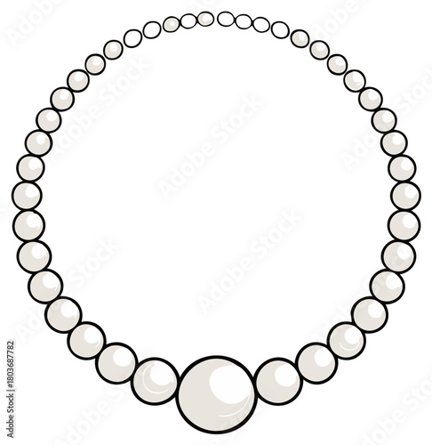 Elegant Pearl Necklace with Graduated Pearls