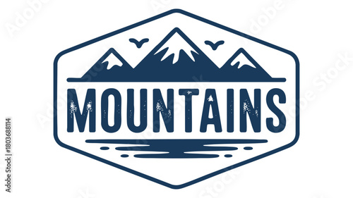 Mountains outdoor adventure logo
