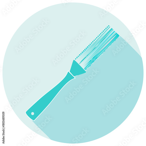 Fine tooth comb flat design vector icon with long shadow for grooming and haircare