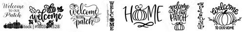 Thanksgiving Autumn Lettering Set, Fall Home Decor Typographic Quotes, Welcome Fall, Pumpkin Patch, Blessed, Gather, Thankful, Hello Fall, Farmhouse Sign Designs
