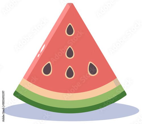 Juicy watermelon slice with seeds vector illustration a refreshing summer fruit