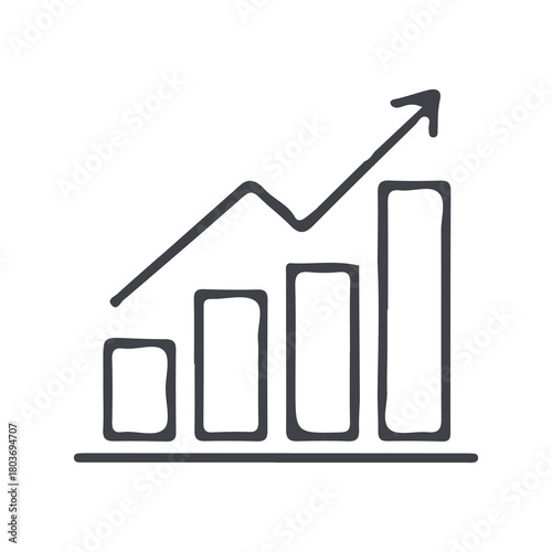 Handdrawn Graph Chart Business icon symbols Sales Logo