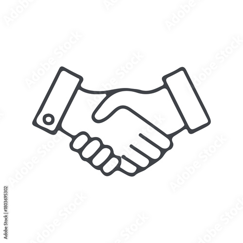 Handdrawn Handshake gesture Business icon symbols Sales Logo