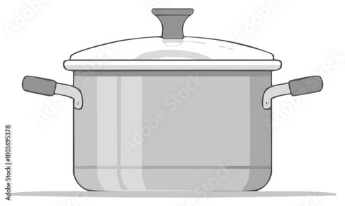 Saucepan with Lid for Cooking, Stockpot for Kitchen Uses and Soup Making, Cookware Icon