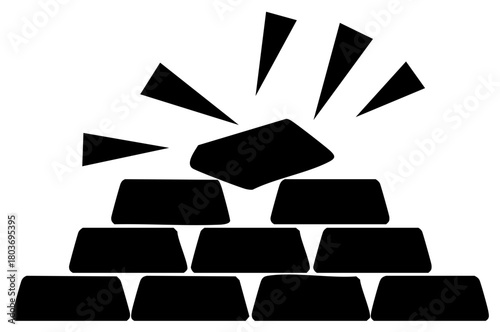 Shiny Gold Bars Pyramid Stacked Wealth Accumulation Treasure Asset Reserves