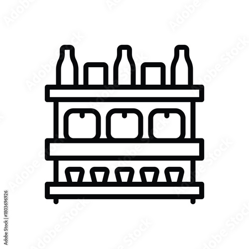 Black line icon for shelf stocking