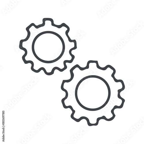 Handdrawn Gear Business icon symbols Sales Logo
