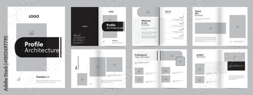 Architecture  or interior portfolio template layout print design 