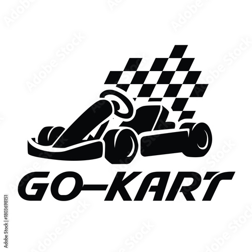 silhouette of a go-kart racing car for a logo