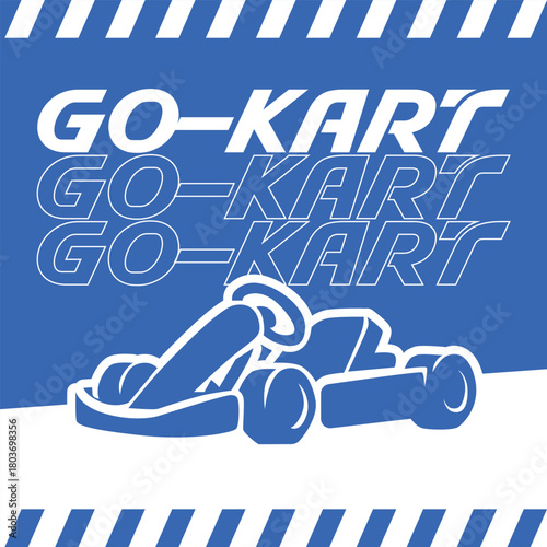 silhouette of a go-kart racing car for a logo