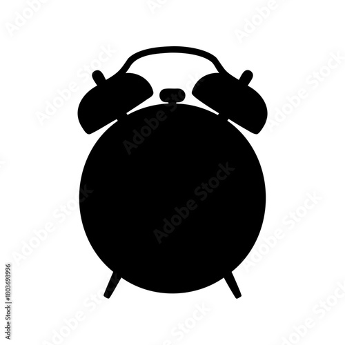 Alarm clock silhouette, a classic symbol of time and waking Vector, illustration