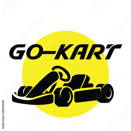 silhouette of a go-kart racing car for a logo