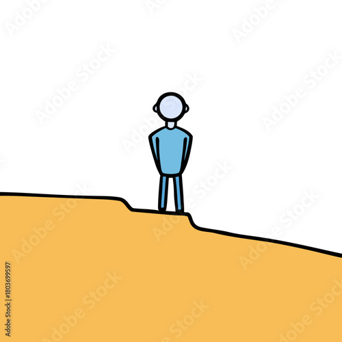 businessman standing on a ladder