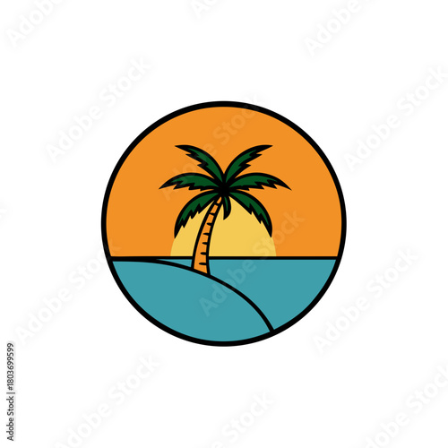 tropical island with palm trees