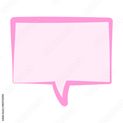 ピンク色のシンプルな吹き出し