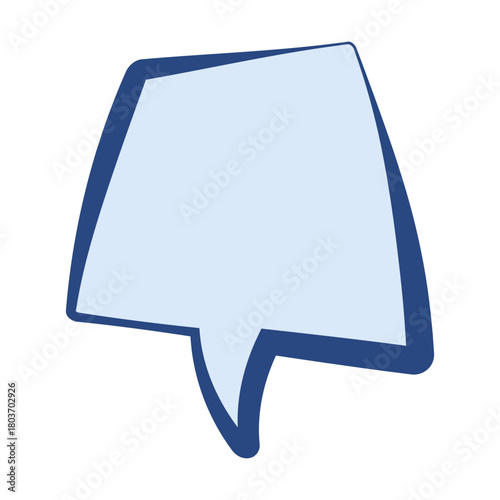 紺色の吹き出しのシンプルなベクターイラスト