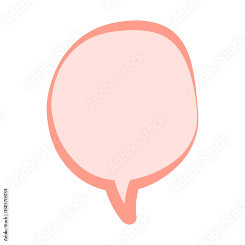 オレンジ色の吹き出し単体のイラスト