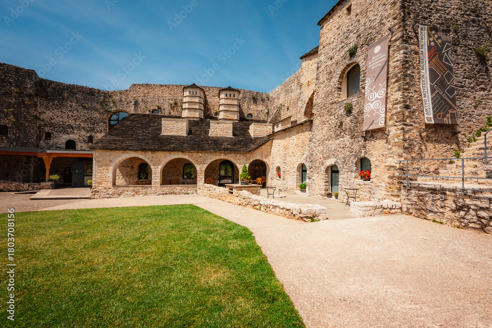 Obraz premium Ioannina city in Greece inside Ioannina byzantine castle fort of turkish ottoman empire and Ali Pasha. Epirus, greece
