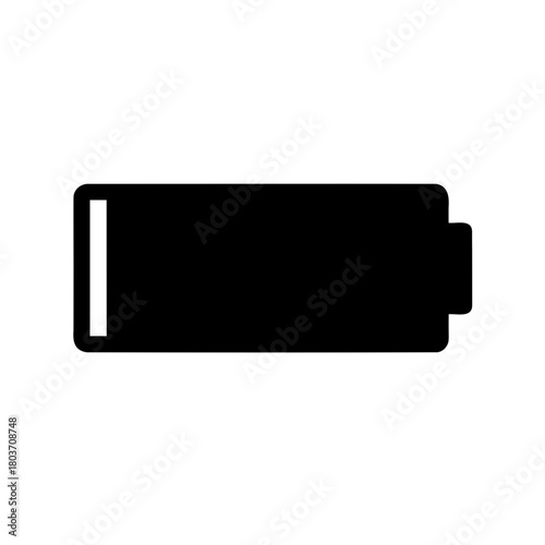 Low battery icon representing minimal charge or power. Vector, illustration