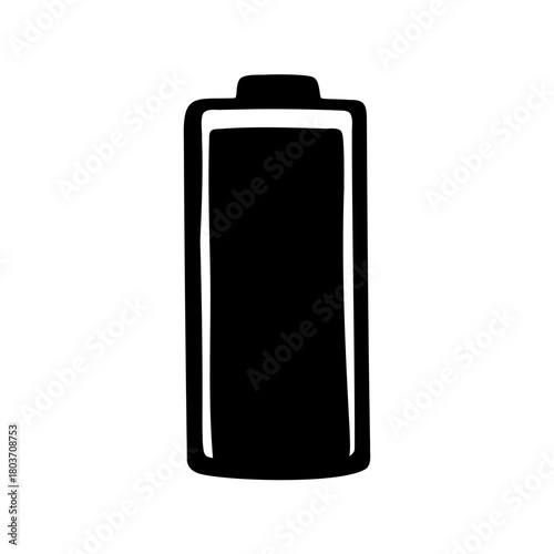 Empty battery icon silhouette on a white background. Vector, illustration