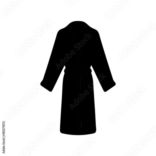 Bathrobe silhouette icon isolated on white background Vector, illustration