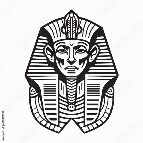Ancient Egyptian Pharaoh Illustration Vector isolated on white background