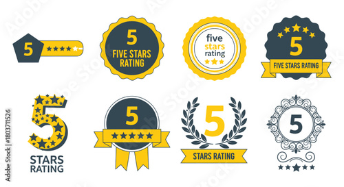 Boost your brand with these professional five star rating badges