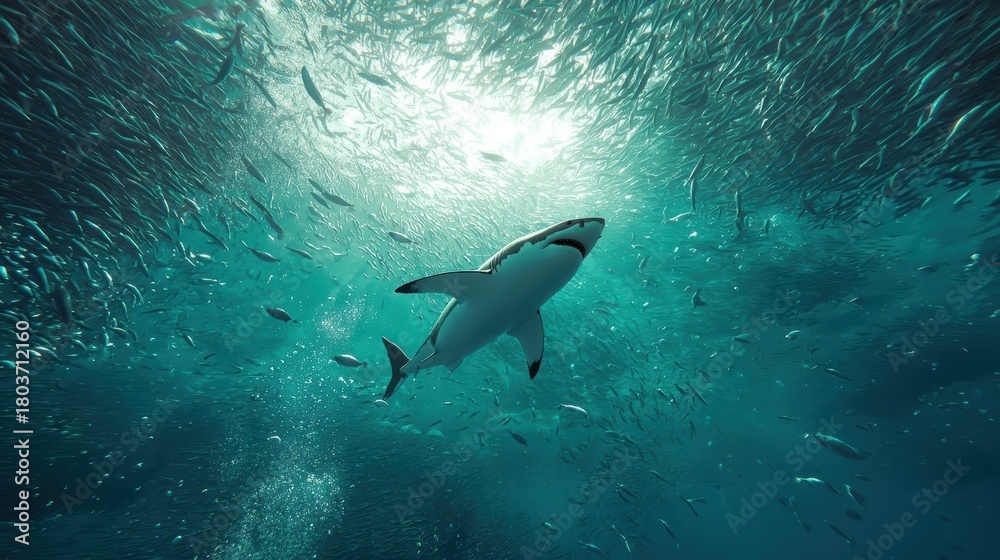 Obraz premium 海中のサメ
