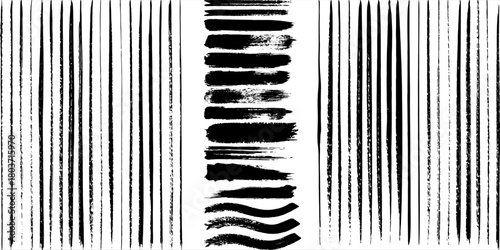 Beautiful Brushes vector collection. Grunge Elements - Brush strokes, ink paint brushes, grunge lines. Rectangle text box for social media and network. vector