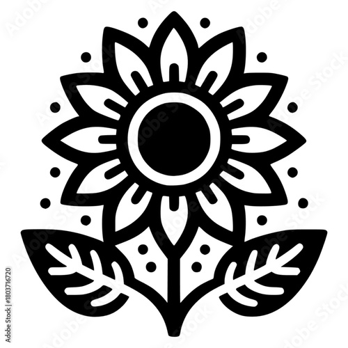 abstract flower vector icon with transparent background 
