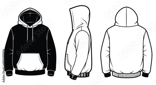 Stylish hoodie design template for fashion designers and apparel brands
