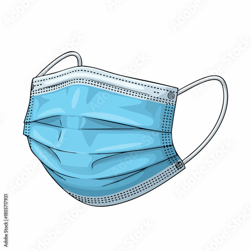 Surgical mask is displayed, providing essential protection against airborne particles and viruses, ensuring safety and health.