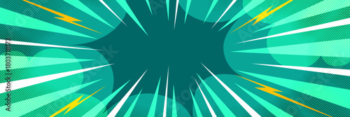 Speedy anime burst effects collide with classic manga aesthetics. Comic rhythm repeats through an energetic anime background and a sharp manga burst background.