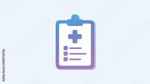 Medical clipboard icon with plus sign simple vector illustration for healthcare and diagnosis isolated on white background