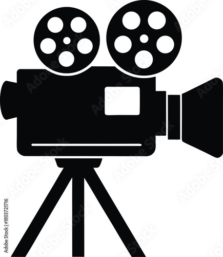 Vintage Film Camera Silhouette Icon