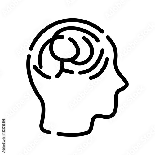 Mental health line icon. Psychosis illustration