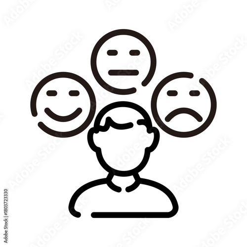 Mental health line icon. Emotion illustration.