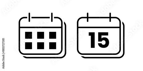 Daily Calendar Vector Icon – Simple Line Symbol for Time Planning, Appointment, and Event Reminder