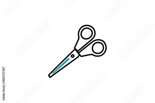 Scissors icon in minimalist style simple flat vector illustration for graphic design isolated on white background