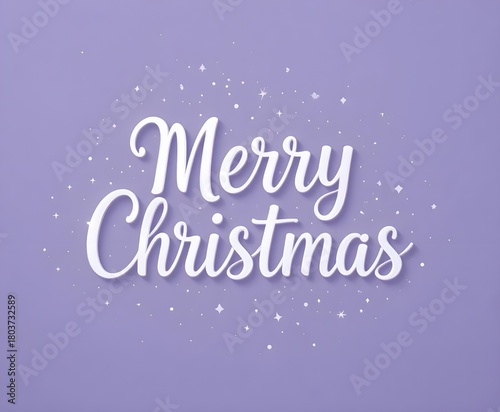 Merry Christmas typography with light purple color background.