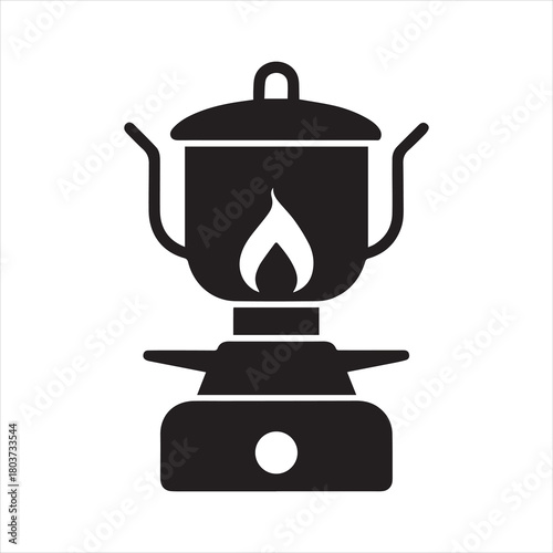 Camp Stove Icon Vector Illustration