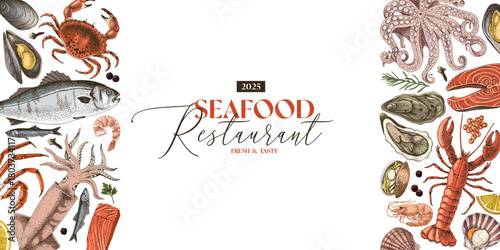 Seafood banner for your designs