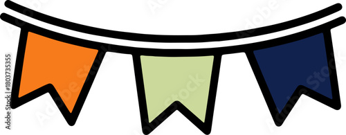 Colored Bunting Flags Party Garland Icon