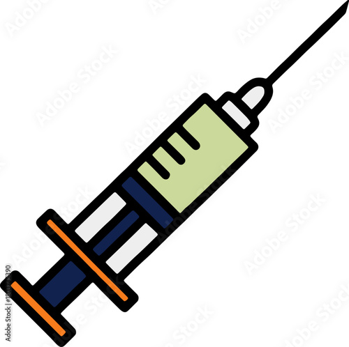 Colored Syringe Injection Needle Icon
