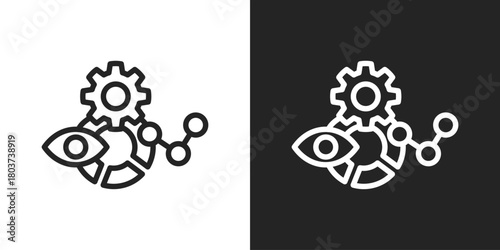 Vision Icon In Black And White Line Style