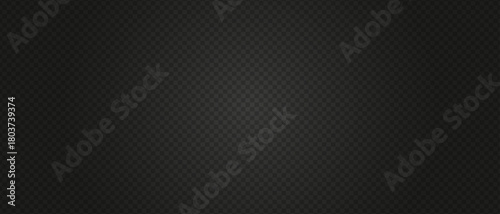Dark subtle carbon fiber texture background with a soft radial gradient. Seamless black geometric pattern, modern technology design element, vector illustration.
