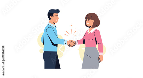 Confident professionals achieve a successful business deal with a firm handshake and positive connection