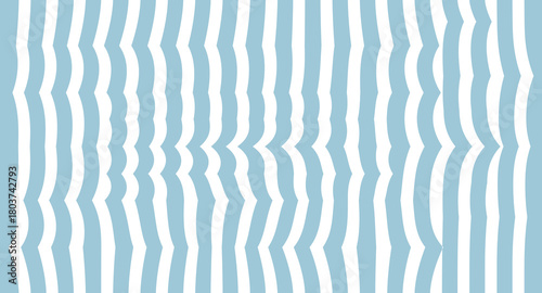 Blue and white wavy stripe pattern with distorted vertical lines, abstract geometric background ideal for modern design, minimal wallpaper, and creative digital art projects.