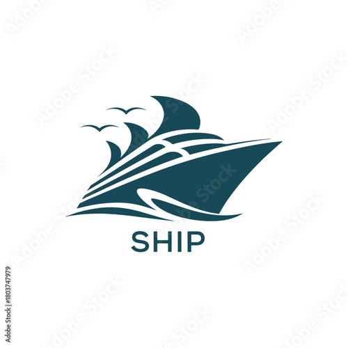 Elegant Marine Ship Logo Template