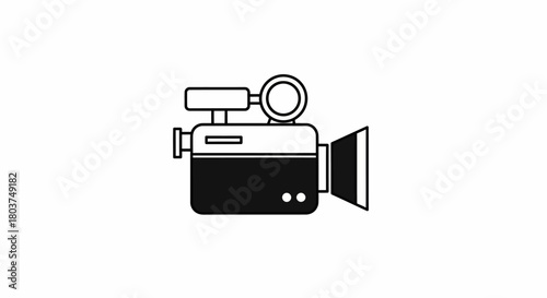 Retro Video Camera Vector Illustration Capturing Moments with Classic Design